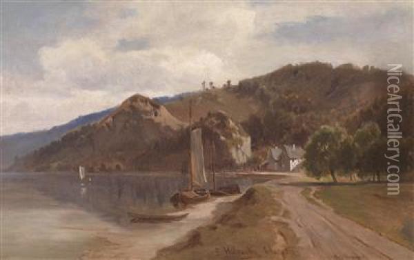 By Boppard Oil Painting - Ludwig Halauska