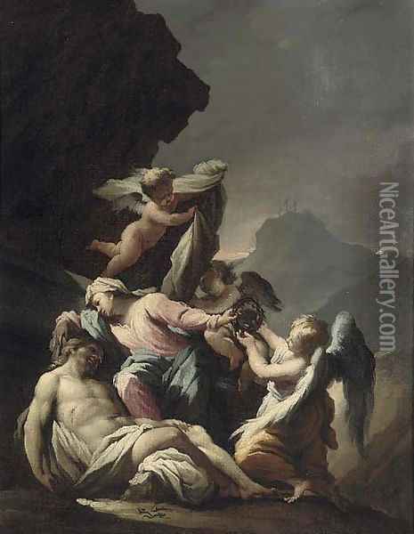 The Pieta Oil Painting - Giovanni Camillo Sagrestani