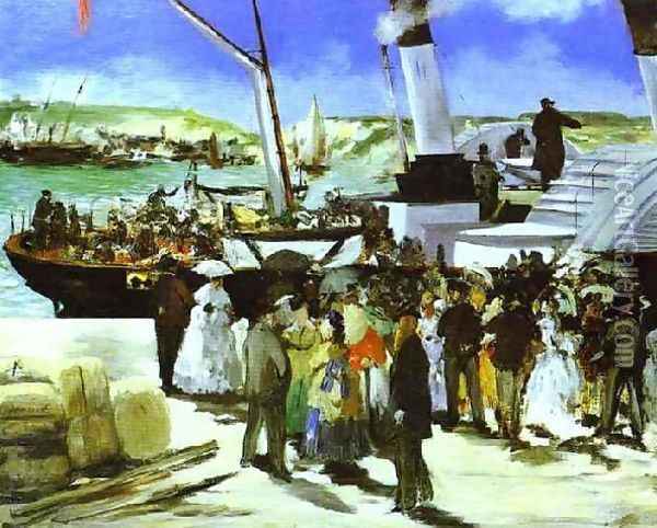 The Depature Of The Folkestone Boat Oil Painting - Edouard Manet