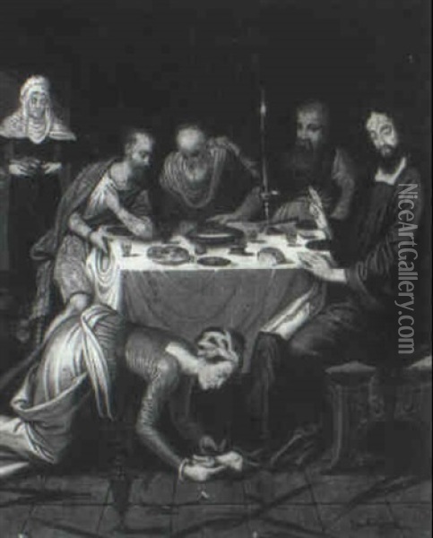 Christ At The Supper In The House Of Simon The Pharisee Oil Painting - Pieter Aertsen