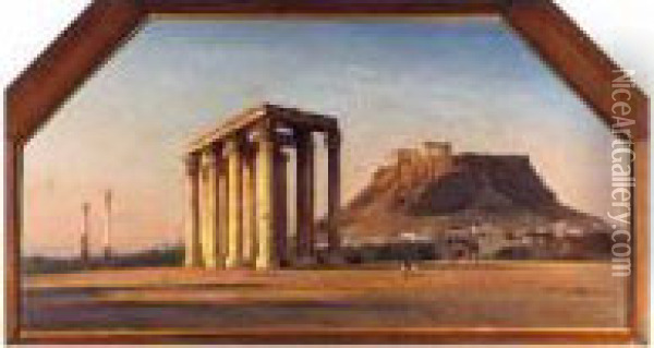The Acropolis Oil Painting - Carl Johan Neumann