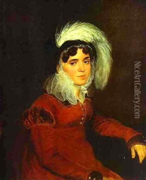 Portrait of M A Kikina 1821 1822 Oil Painting - Julia Vajda