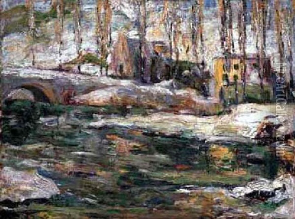 Tibbetts Creek Oil Painting - Ernest Lawson