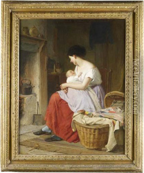 Maternal Cares Oil Painting - Haynes King