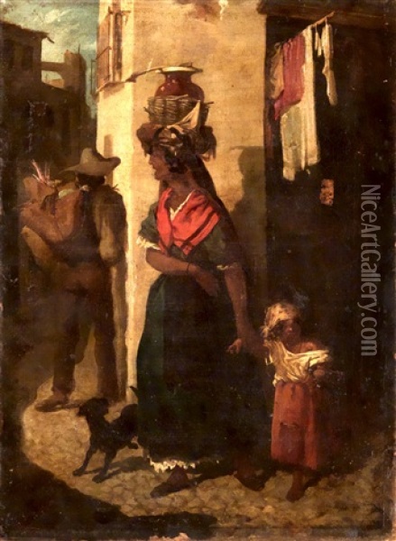 La Gitana Y Su Hija Oil Painting - Jose Jimenez y Aranda