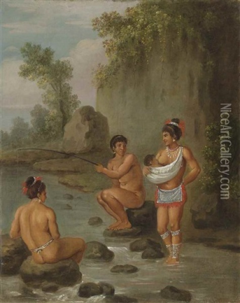 Carib Women Of St Vincent Oil Painting - Agostino Brunias