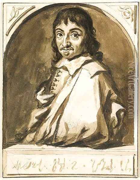 Portrait of Rene Descartes Oil Painting - Jan de Bisschop