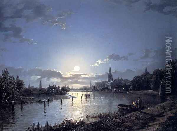 Marlow On Thames Oil Painting - Henry Pether