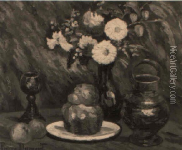 Nature Morte Au Vase De Fleurs Oil Painting - Pierre Dumont