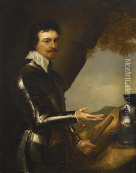 Thomas Wentworth, First Earl Of Strafford, In Armor Oil Painting - Sir Anthony Van Dyck