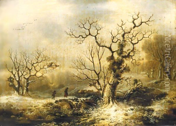 A Winter Landscape 2 Oil Painting - George, of Chichester Smith