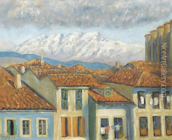 Renteria And The Mountains Of Aya Oil Painting - Dario de Regoyos y Valdes