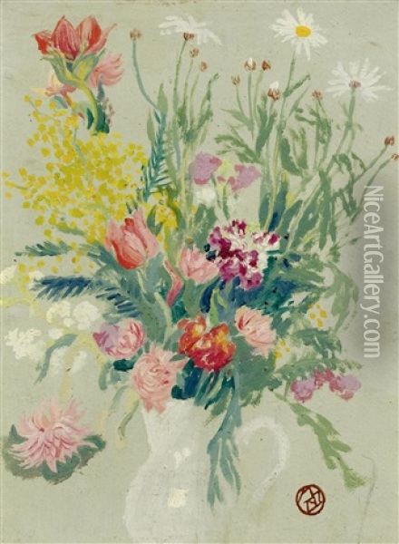 Bouquet De Fleurs Oil Painting - Maurice Denis