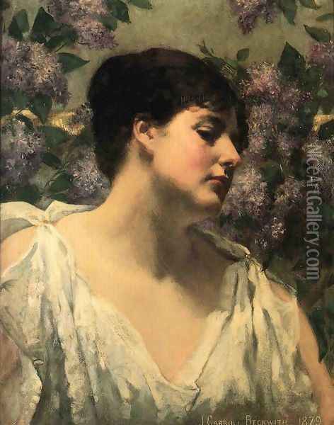Under the Lilacs Oil Painting - James Carroll Beckwith