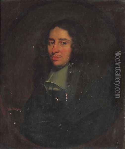 Portrait of a gentleman, traditionally identified as John Bacon Oil Painting - Simon Luttichuys