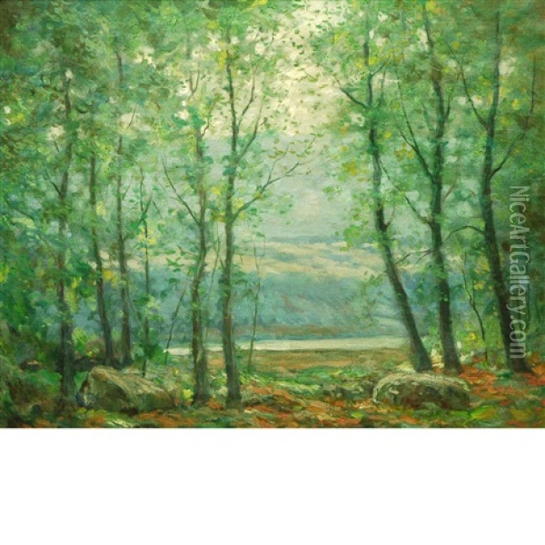 Gorge De Loup Near Cagnes, France Oil Painting - Lucien Abrams
