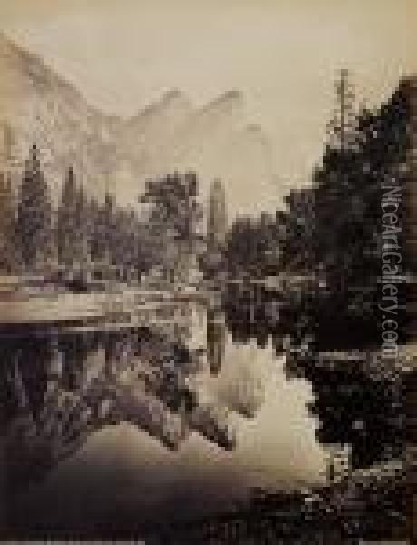 The Three Brothers Oil Painting - Carleton E. Watkins