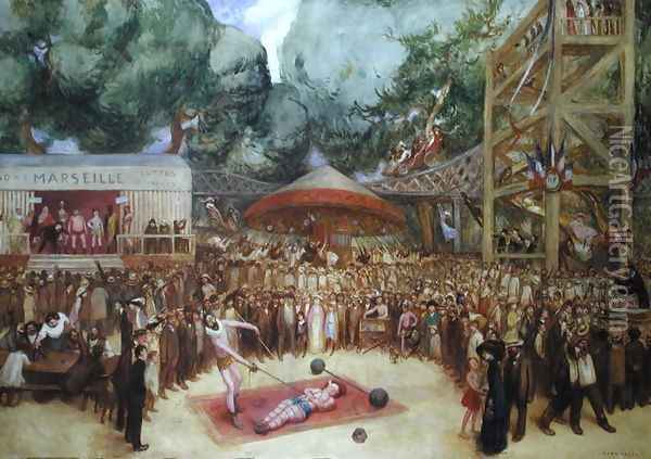 The Fair at Saint-Cloud, c.1920 Oil Painting - Jean Veber