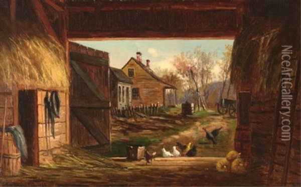 Old Barn At Bartlett, New Hampshire Oil Painting - Frank Henry Shapleigh