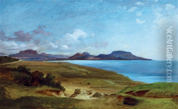 Landscape By Lake Balaton Oil Painting - Sandor Brodszky