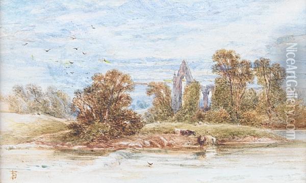 Bolton Abbey Oil Painting - Myles Birket Foster