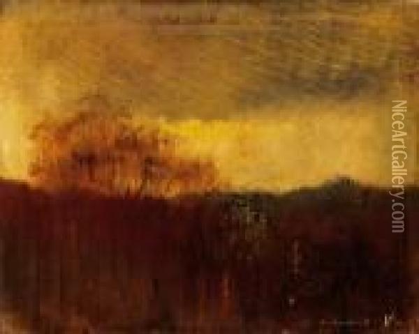 Autumn Twilight Oil Painting - Laszlo Mednyanszky