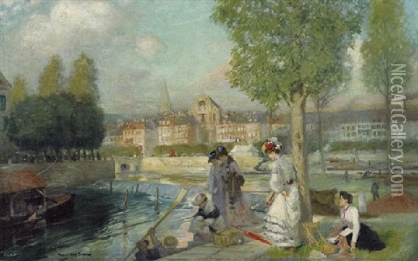 A Provincinal Town In France Oil Painting - Rupert Bunny
