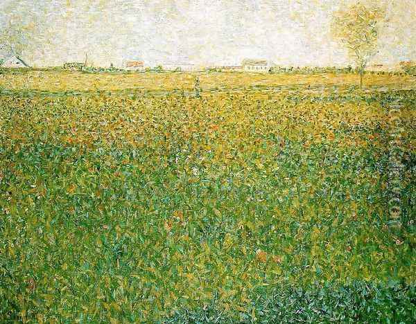 Alfalfa Fields, Saint-Denis Oil Painting - Georges Seurat