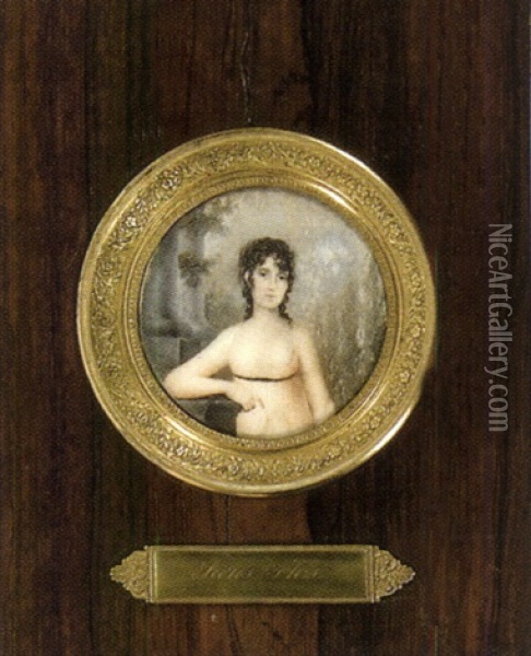 Femme A La Robe De Mousseline Rose Oil Painting - Louis Sene