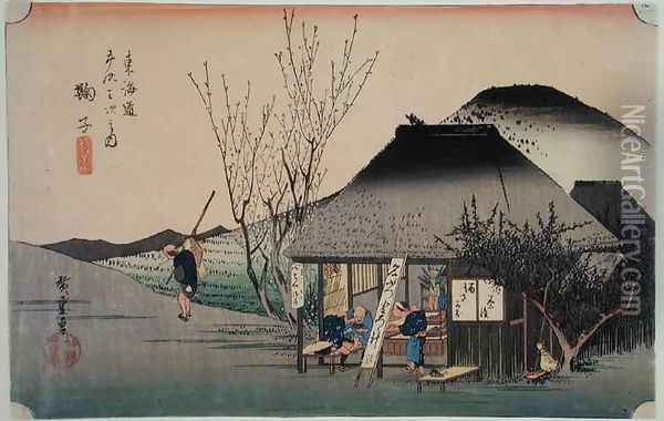 The Teahouse at Mariko from 53 Stations on the Eastern Coast Road Oil Painting - Utagawa or Ando Hiroshige