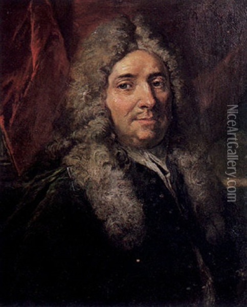 Portrait D'homme Sur Fond Rouge Oil Painting - Robert Gardelle