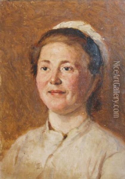 Portrait Of A Young Woman Oil Painting - Eugene Feyen