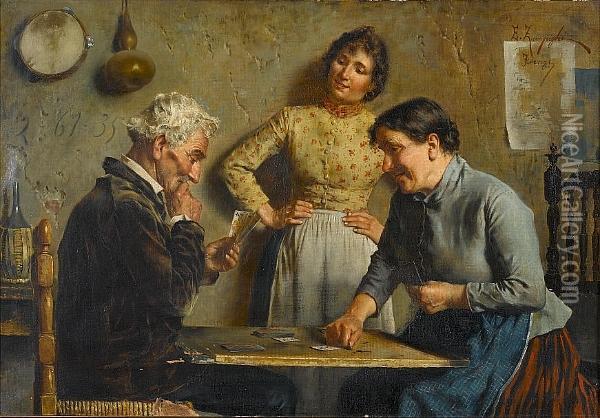 A Good Hand Oil Painting - Eugenio Zampighi