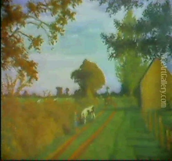 Weg (timpen) In Der Abendsonne Oil Painting - Otto Modersohn