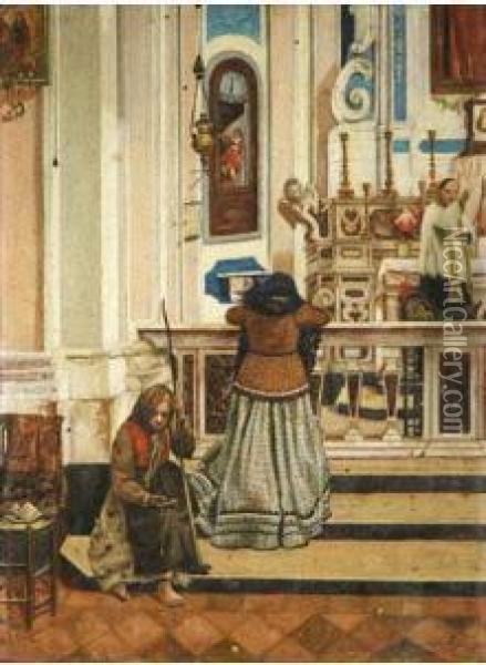 Donne In Preghiera Oil Painting - Antonio Milone