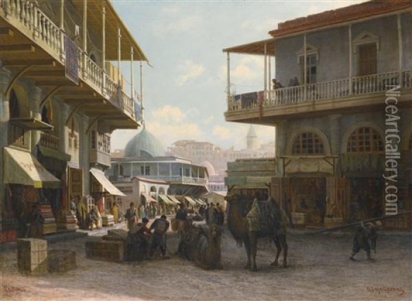 View Of Tiflis Oil Painting - Petr Petrovich Vereshchagin
