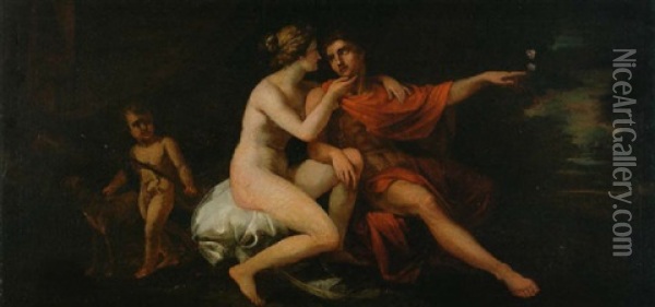 Venus Und Adonis Oil Painting - Joseph Hauber