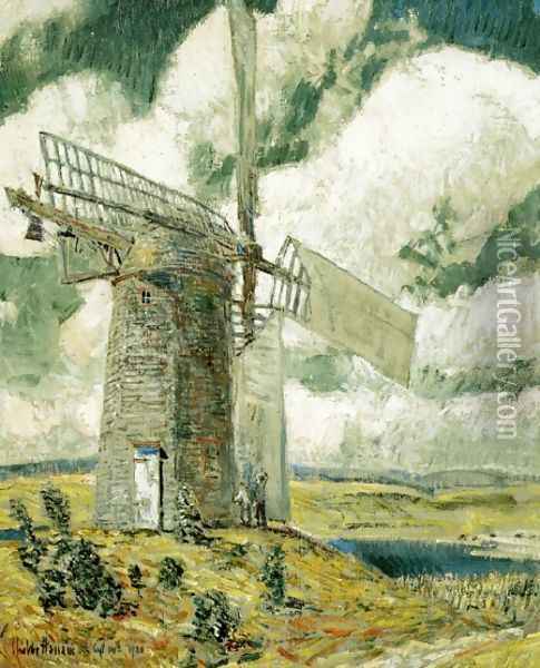 Bending Sail on the Old Mill Oil Painting - Frederick Childe Hassam