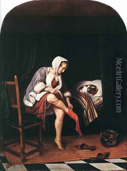 The Morning Toilet c. 1665 Oil Painting - Jan Steen