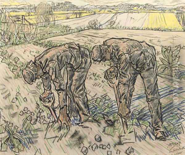 The Labourers Oil Painting - Jan Toorop