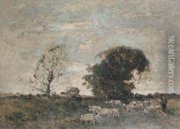 Eventide: A Hampshire Pastoral Oil Painting - William Alfred Gibson