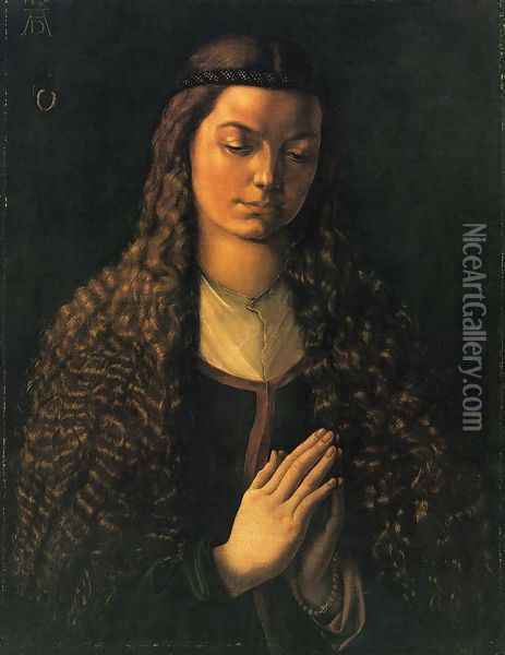 Portrait of a Woman with Her Hair Down Oil Painting - Albrecht Durer