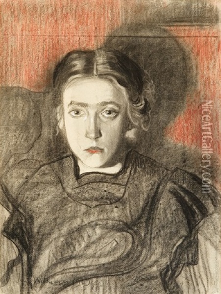 Portrait Of Eugenia Dunin-borkowska Oil Painting - Stanislaw Ignacy Witkiewicz
