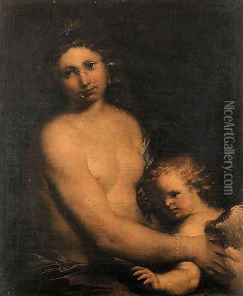 Venus and Cupid Oil Painting - Girolamo Forabosco