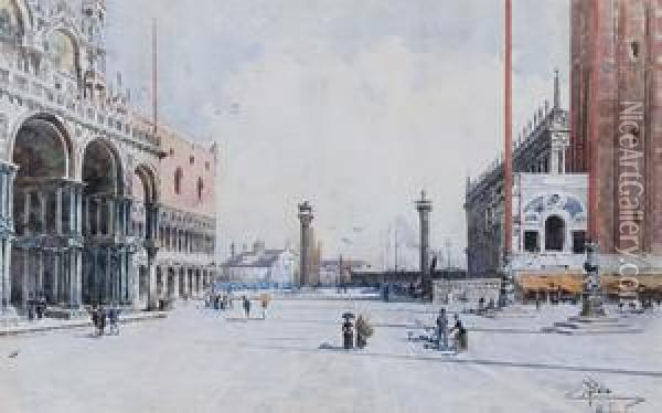 Veduta Di Piazza San Marco, Venezia Oil Painting - Paolo Sala