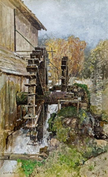 Landschaft Mit Muhle Oil Painting - Robert Russ