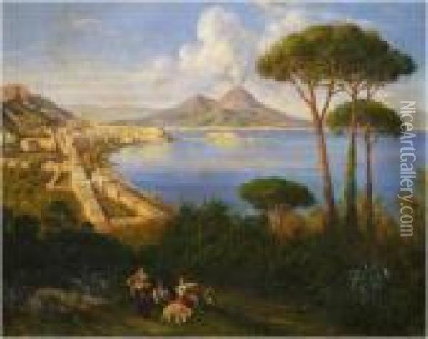 Baia Di Napoli Oil Painting - Consalvo Carelli