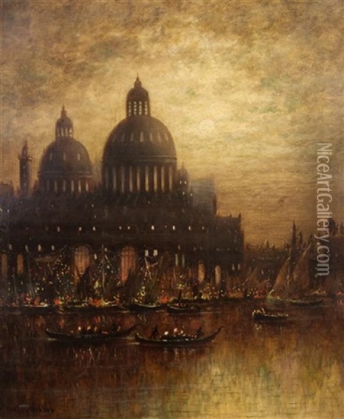 Venice Scene Oil Painting - Elbridge Wesley Webber