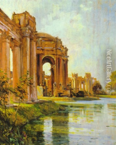 Palace Of Fine Arts, San Francisco Oil Painting - Louis Aston Knight
