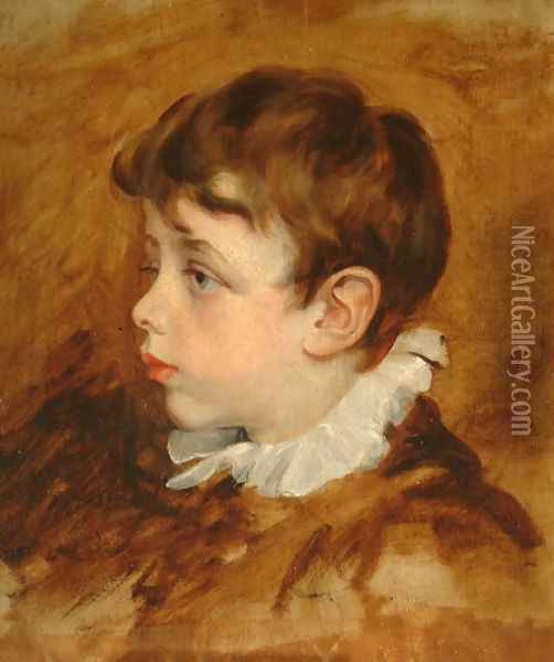 Boy's Head, 1836 Oil Painting - George Frederick Watts